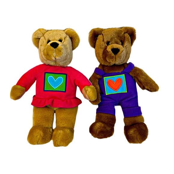 Hallmark Kissing Bears Magnetic Velcro Pink Purple Vintage Valentine’s Day - Picture 3 of 5